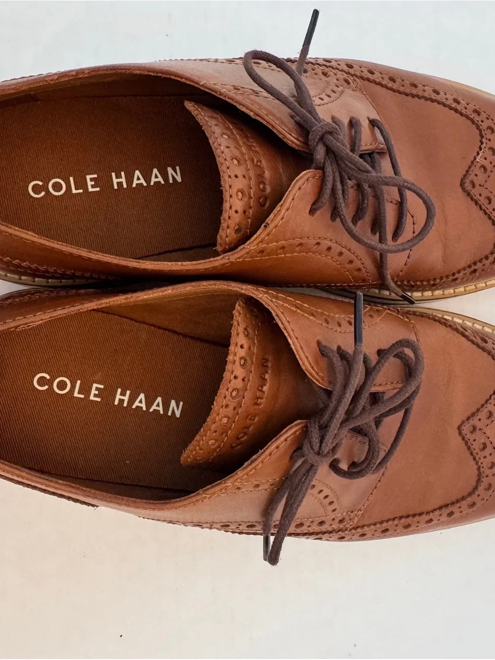 Cole Haan Men's Morse Grand Wingtip Oxford Shoes Chestnut Brown Size 8.5 Sneaker